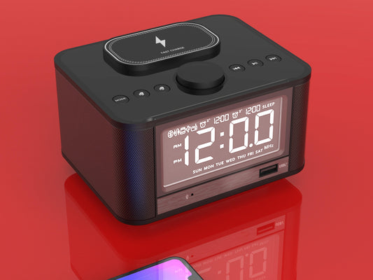 Active product mobile phone wireless charging active Bluetooth alarm clock speaker multi-functional radio alarm clock