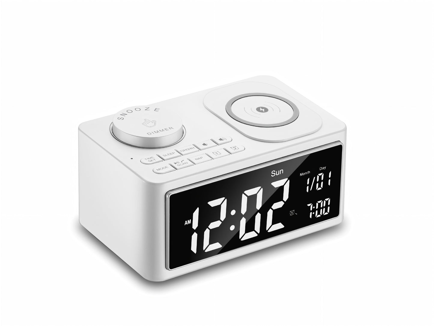 Multi-function wireless charging Bluetooth alarm clock speaker radio stereo