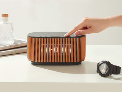 Wooden Wireless Charging BluetoothAlarm Clock Speaker