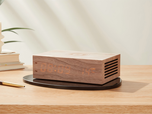 Wooden Wireless Charging BluetoothAlarm Clock Speaker